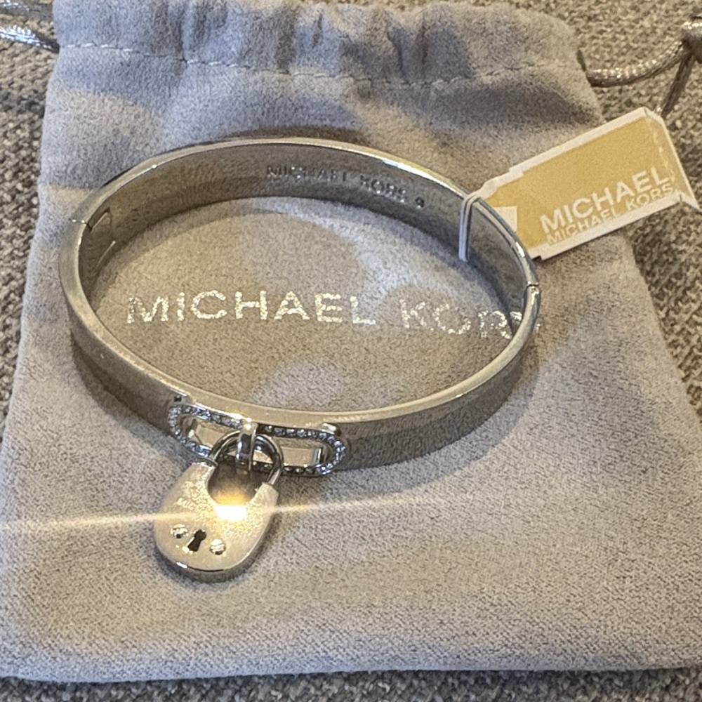 Michael Kors Silver Lock Charm Bracelet